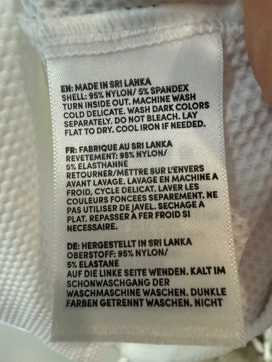 Lands' End White Short Sleeve Zip Polo with Navy Collar - Picture 4 of 6